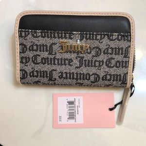 Juicy Couture Black Beige Spring Fling MultiCompartment Bifold Wallet NWT